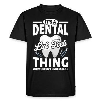 Les drôles de prothésistes dentaires ne comprendraient pas - T-shirt Premium bio Homme - noir - Devant - Nico (187cm)