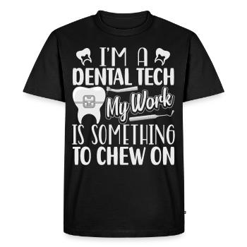 Funny Dental Lab Technician Dentist - Men's Premium Organic T-Shirt - black - Front - Nico (187cm)
