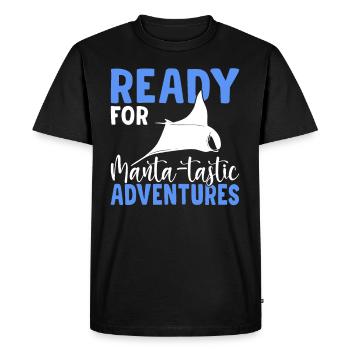 Manta rays, manta rays, manta rays, manta rays - Men's Premium Organic T-Shirt - black - Front - Nico (187cm)