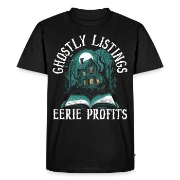 Spooky listings scary profits brokers - Men's Premium Organic T-Shirt - black - Front - Nico (187cm)