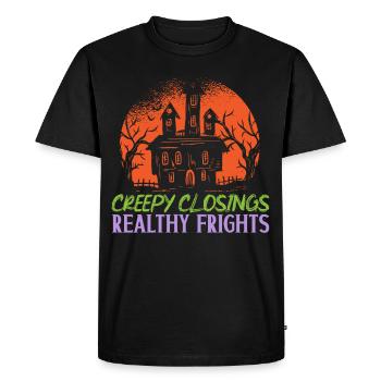 Eerie Degrees Realty Frights Real Estate - Men's Premium Organic T-Shirt - black - Front - Nico (187cm)