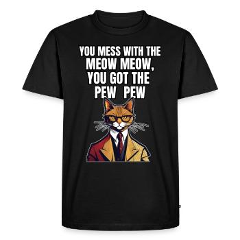 Chemise Chat Chat Cadeau Idée Mastic - T-shirt Premium bio Homme - noir - Devant - Nico (187cm)