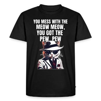 Chemise Chat Chat Cadeau Idée Mastic - T-shirt Premium bio Homme - noir - Devant - Nico (187cm)