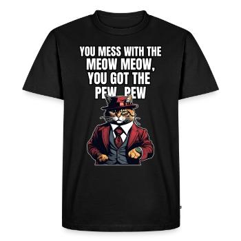 Chemise Chat Chat Cadeau Idée Mastic - T-shirt Premium bio Homme - noir - Devant - Nico (187cm)