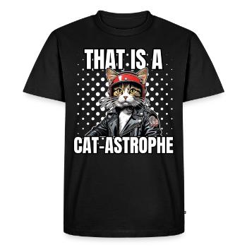 Chemise Chat Chat Cadeau Idée Mastic - T-shirt Premium bio Homme - noir - Devant - Nico (187cm)