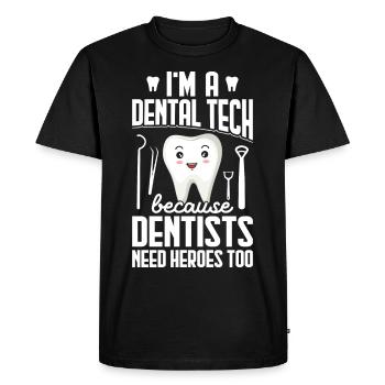 Drôles de prothésistes dentaires - T-shirt Premium bio Homme - noir - Devant - Nico (187cm)