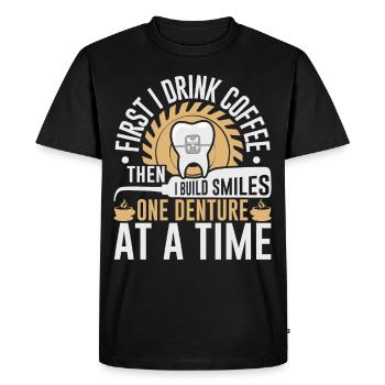 Funny technician for dental lab - Men's Premium Organic T-Shirt - black - Front - Nico (187cm)