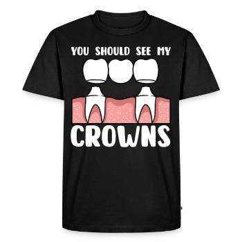 Funny Dental Lab Technician Dentist - Men's Premium Organic T-Shirt - black - Front - Nico (187cm)