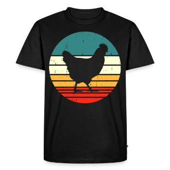 Poulets Poulet - T-shirt Premium bio Homme - noir - Devant - Nico (187cm)