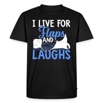 Manta Ray I live for flaps Manta Rays Lover - T-shirt Premium bio Homme - noir - Devant - Nico (187cm)