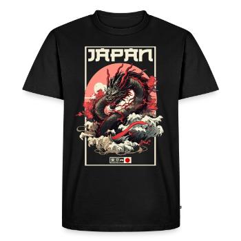 Tokyo Asie 80s Dragon Dragon Rétro Japonais - T-shirt Premium bio Homme - noir - Devant - Nico (187cm)