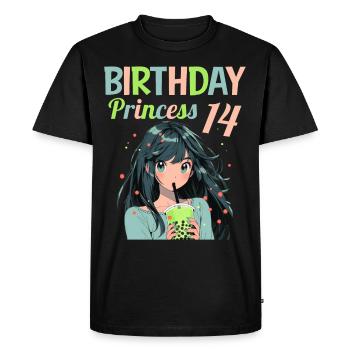 Anime Mandga Boba Bubble Tea 14th Birthday - Men's Premium Organic T-Shirt - black - Front - Nico (187cm)