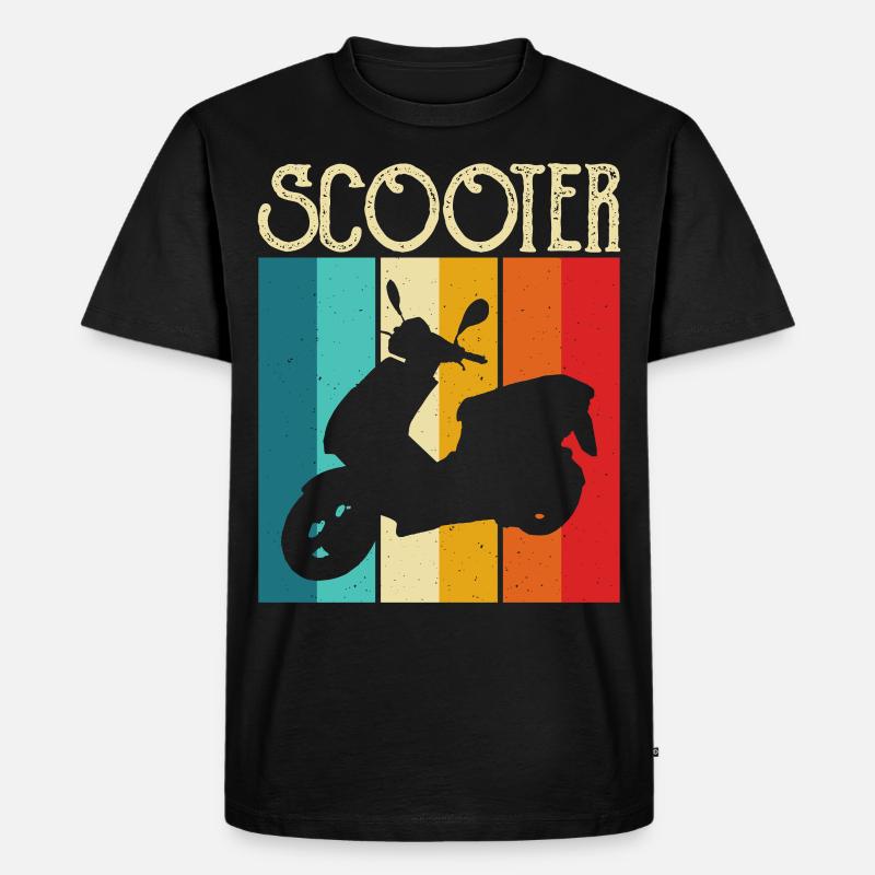 Roller Rollerfahrer Motorroller - Männer Premium Bio T-Shirt - Schwarz