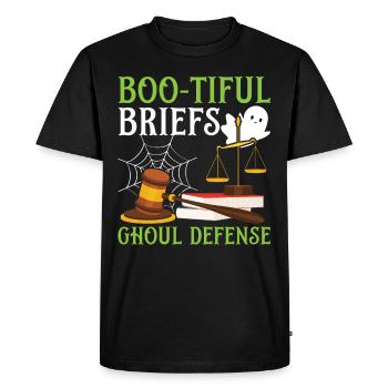 Boo-tiful Briefs Ghoul Defense Lawyer Halloween - Men's Premium Organic T-Shirt - black - Front - Nico (187cm)