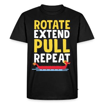 Drôle de pagaie de course de bateau-dragon - T-shirt Premium bio Homme - noir - Devant - Nico (187cm)