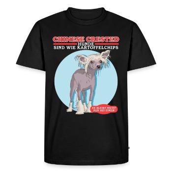 Cadeau de chien chinois à crête chinoise - T-shirt Premium bio Homme - noir - Devant - Nico (187cm)
