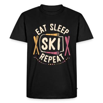 Eat Sleep Ski Repeat - Men's Premium Organic T-Shirt - black - Front - Nico (187cm)