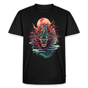 Tokyo Asie 80s Dragon Dragon Rétro Japonais - T-shirt Premium bio Homme - noir - Devant - Nico (187cm)