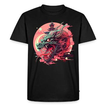 Tokyo Asie 80s Dragon Dragon Rétro Japonais - T-shirt Premium bio Homme - noir - Devant - Nico (187cm)