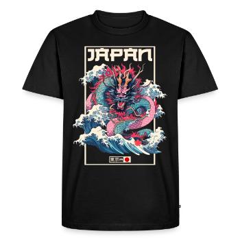 Tokyo Asie 80s Dragon Dragon Rétro Japonais - T-shirt Premium bio Homme - noir - Devant - Nico (187cm)