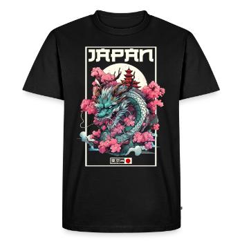 Tokyo Asie 80s Dragon Dragon Rétro Japonais - T-shirt Premium bio Homme - noir - Devant - Nico (187cm)