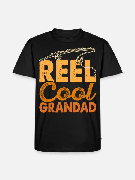 Opa Angler Angeln Fischen - Männer Premium Bio T-Shirt - Schwarz