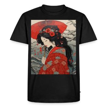 Art de geisha de l’estampe japonaise - T-shirt Premium bio Homme - noir - Devant - Nico (187cm)