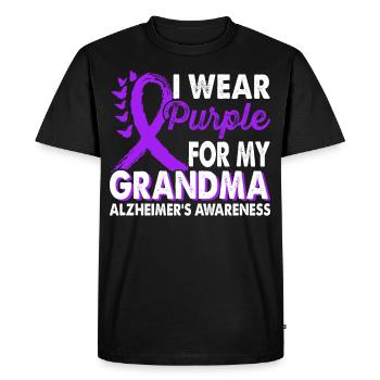 Wear purple for grandma support for the - Men's Premium Organic T-Shirt - black - Front - Nico (187cm)