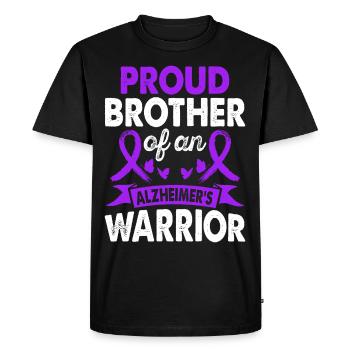 Brother of Alzheimer's Warrior Month Purple Band - Men's Premium Organic T-Shirt - black - Front - Nico (187cm)
