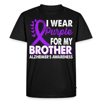 Wear purple for the support of the Brother - Men's Premium Organic T-Shirt - black - Front - Nico (187cm)
