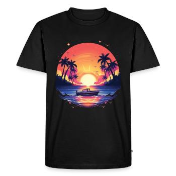 Boat - Men's Premium Organic T-Shirt - black - Front - Nico (187cm)