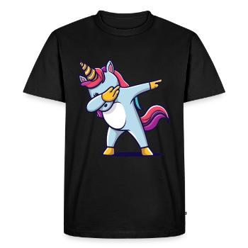 Dab Dabbing Licorne Dabbing Danse de la licorne - T-shirt Premium bio Homme - noir - Devant - Nico (187cm)