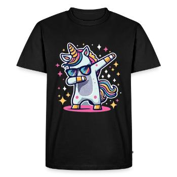 Dab Dabbing Licorne Dabbing Danse de la licorne - T-shirt Premium bio Homme - noir - Devant - Nico (187cm)