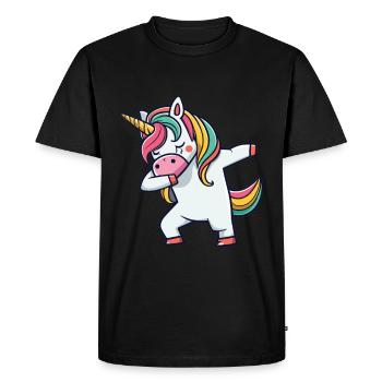 Dab Dabbing Licorne Dabbing Danse de la licorne - T-shirt Premium bio Homme - noir - Devant - Nico (187cm)