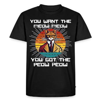 Chemise Chat Chat Cadeau Idée Mastic - T-shirt Premium bio Homme - noir - Devant - Nico (187cm)