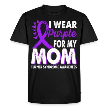 Portez du violet pour le syndrome de maman turner - T-shirt Premium bio Homme - noir - Devant - Nico (187cm)