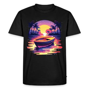 Boat - Men's Premium Organic T-Shirt - black - Front - Nico (187cm)