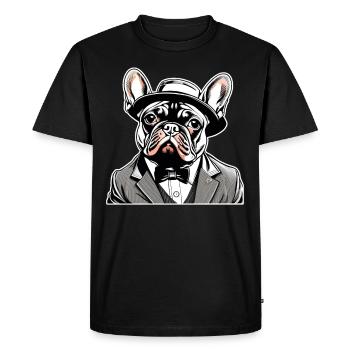 Chien Bouledogue Français T-shirt Chien drôle de chien design Chiens - T-shirt Premium bio Homme - noir - Devant - Nico (187cm)