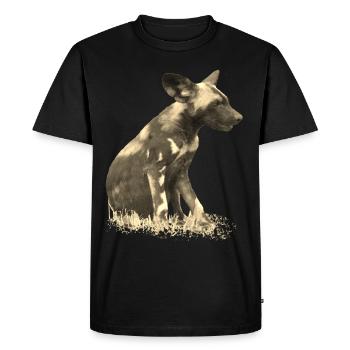 Chien sauvage dans la seiche - Chien - Animal sauvage - Afrique - T-shirt Premium bio Homme - noir - Devant - Nico (187cm)