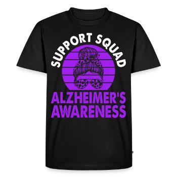 Support Squad Alzheimer's Awareness Month Purple - Men's Premium Organic T-Shirt - black - Front - Nico (187cm)