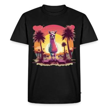 alpaca - Men's Premium Organic T-Shirt - black - Front - Nico (187cm)