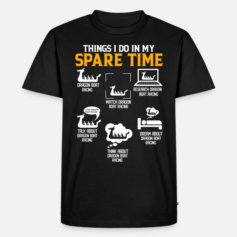 Lustiges Freizeit-Drachenboot-Rennpaddel - Männer Premium Bio T-Shirt - Schwarz