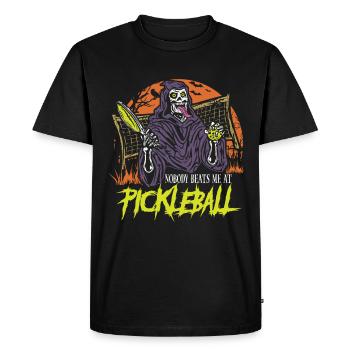 Nobody beats me at pickleball - Men's Premium Organic T-Shirt - black - Front - Nico (187cm)