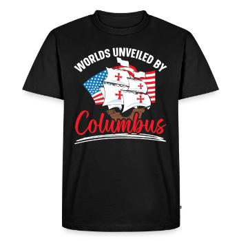 Worlds discovered by Columbus Indigenous people - Men's Premium Organic T-Shirt - black - Front - Nico (187cm)