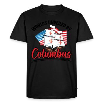 Worlds discovered by Columbus Indigenous people - Men's Premium Organic T-Shirt - black - Front - Nico (187cm)