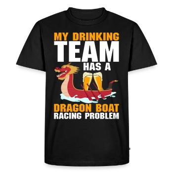 Drôle de problème de course de bateau-dragon de l’équipe de buveurs - T-shirt Premium bio Homme - noir - Devant - Nico (187cm)