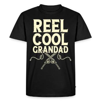 Grand-père pêcheur pêche pêche - T-shirt Premium bio Homme - noir - Devant - Nico (187cm)