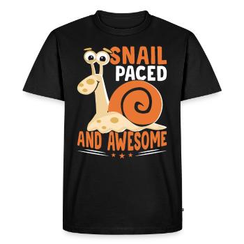 Snail lovers running at a snail's pace sluggish - Men's Premium Organic T-Shirt - black - Front - Nico (187cm)