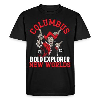 Columbus : découverte audacieuse de nouveaux mondes Columbus-T - T-shirt Premium bio Homme - noir - Devant - Nico (187cm)
