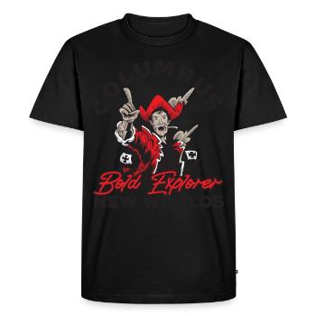 Columbus: Explorateurs audacieux Nouveau Monde Columbus Day - T-shirt Premium bio Homme - noir - Devant - Nico (187cm)